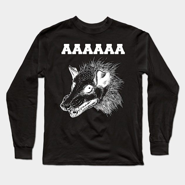 AAAAAA Screaming Possum, Funny Opossum Dank Meme Long Sleeve T-Shirt by lightbulbmcoc